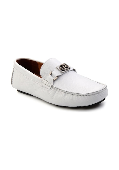 Bambi Beyaz Hakiki Deri Erkek Loafer Ayakkabı E01547007540 Beyaz