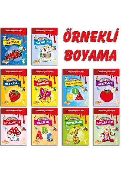 Örnekli Boyama Dizisi 10 Kitap Set - Parıltı Yayınları