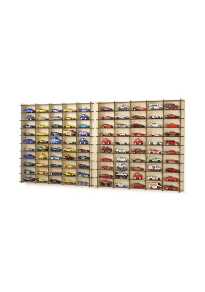 1/64 Ölçek Oyuncak Hobi Koleksiyon 100 Araçlık Set Model Oyuncak Araba Rafı-akçaağaç Çok Renkli