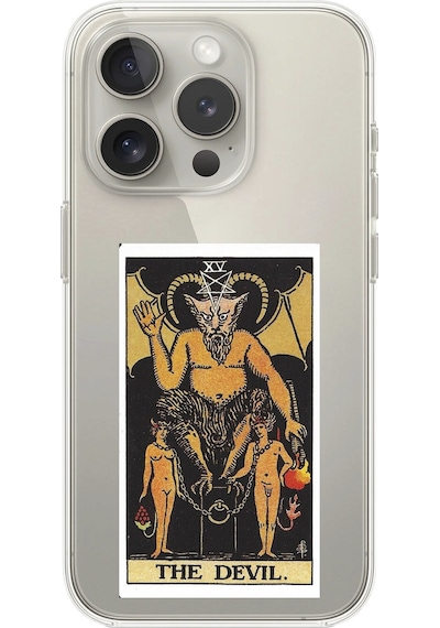 Apple Uyumlu iPhone 15 Pro Max Şeffaf Kılıf The Devil Tasarımlı
