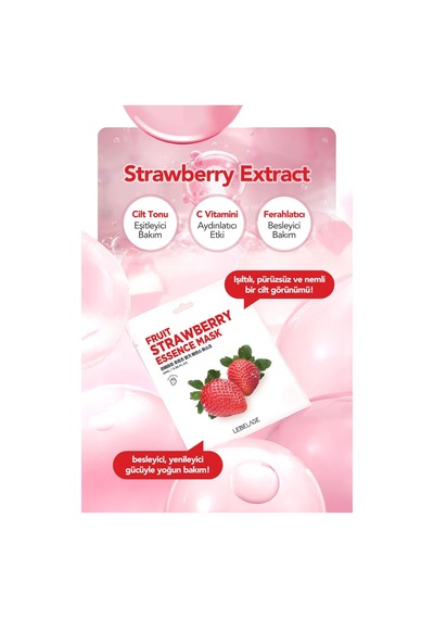 Lebelage Çilekli Kağıt Maske Lebelage Fruit Strawberry Essence Mask