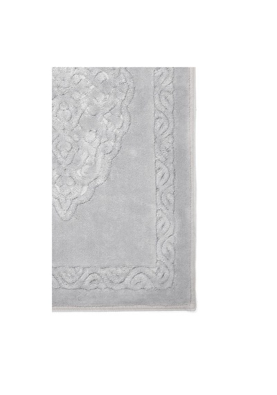 Lotus 2'li Pamuklu Klozet Takımı, Gri Banyo Paspas Seti 60 x 100 / 50 x 60 CM Gri