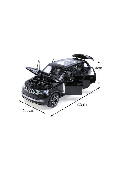 Lisanslı Range Rover Sv 1:24 Metal Model Araba Sesli Ve Işıklı Siyah Oyuncak Araba Çok Renkli