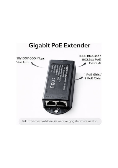 Nvd-2202 10/100/1000 1 In 2 100m Gigabit Poe Repeater Extender
