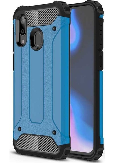 Noktaks - Xiaomi Uyumlu Xiaomi Redmi 7 - Kılıf Çift Katman Zırh Tank Crash Military Kapak - Mavi
