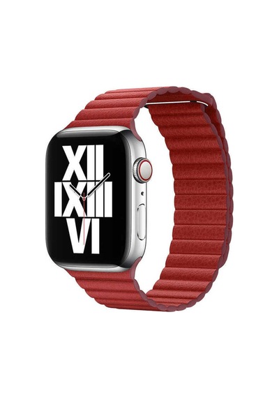 Watch 44mm Uyumlu Krd-09 Deri Lop Kordon Lofy Kırmızı