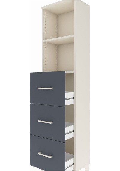 Arges Dolap 2 Raflı 3 Çekmeceli 44x30x182 Aytaşı-antrasit Aytaşı