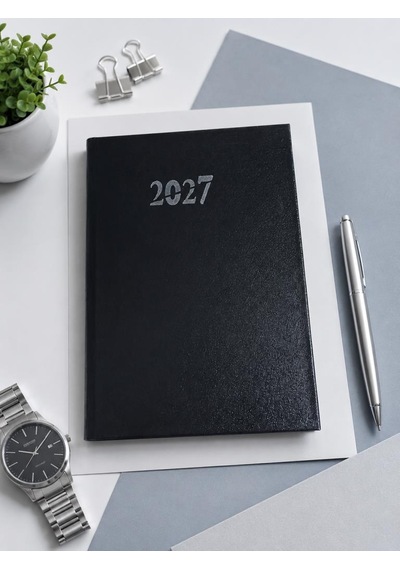 Ofisinn 2027 Cilt Bezli Sert Kapak 14x20 Cm Planlayıcı Günlük Ajanda Siyah