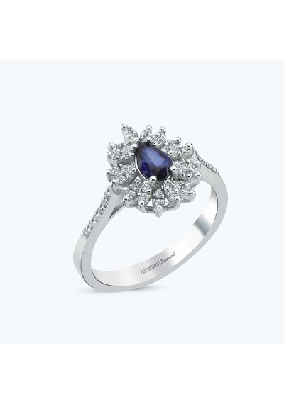 Altınbaş Pırlanta Safir Damla Yüzük Erm985s-14k