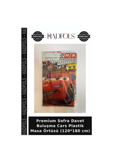 Premium Sofra Davet Buluşma Cars Plastik Masa Örtüsü 120 180 Cm Çok Renkli