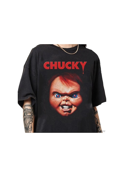 Flood Of Style Chucky Erkek Chucky Çocuk Oyun Büyük Yüz T-shirt Erkekler Kadınlar Için % 100% Pamuk T Shirt Çok Renkli