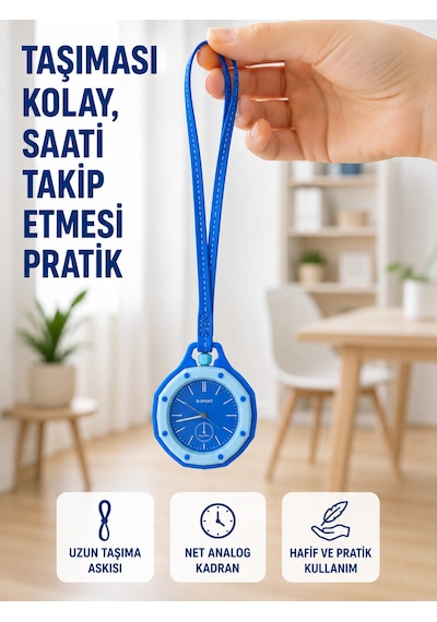 Askılı Analog Çanta Charmı Taşınabilir Saat Ve Çanta Aksesuarı Mavi - Lisinya
