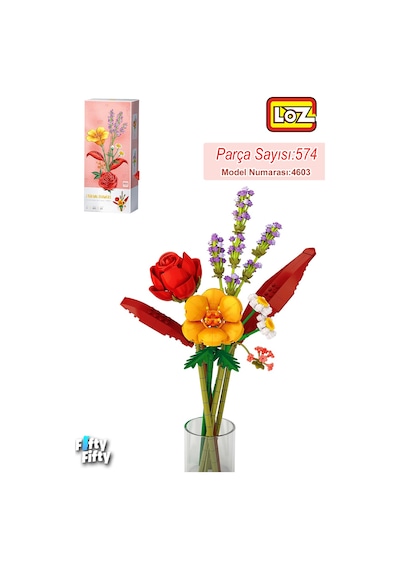 Loz Dekoratif Ve Koleksiyonluk Çiçek Buketi 608 Parça Çiçek Modeli Yapım Seti Fflz-4604