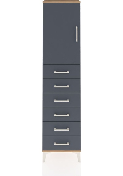 Arges Dolap 2 Raflı 6 Çekmeceli Tek Kapaklı 44x30x182 Çam-ant... Çam