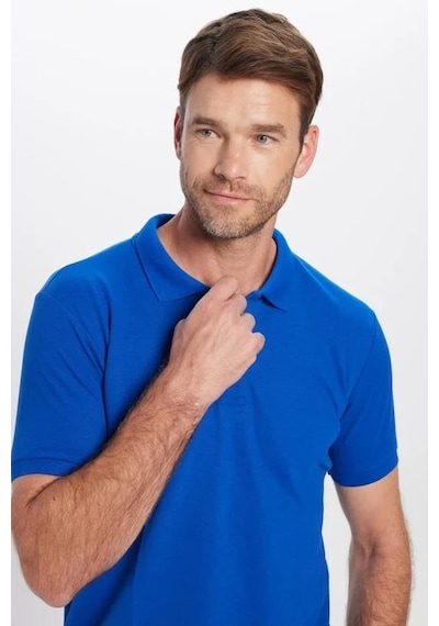 Tudors Erkek 5'li Paket Beyaz-mavi-taş-vizon-haki Slim Fit Pamuklu Düz Pike Polo Yaka Tişört-37576 Multi