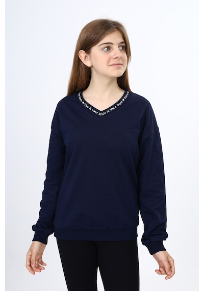 Toontoy Kız Çocuk Okul Baskılı Sweatshirt Lacivert Toontoy Kız Çocuk Okul Baskılı Sweatshirt Lacivert