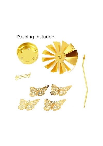 Isı İle Dönen Yıldız Tasarımlı Dekoratif Metal Hediyelik Mumluk Şamdan Gold