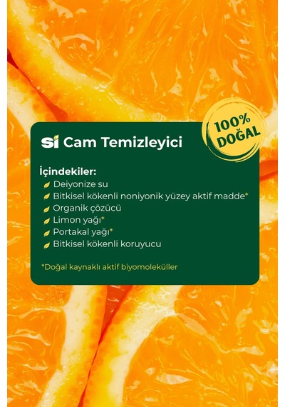 Si Senin İçin %100 Doğal Cam Temizleyici Portakal Yağlı 750 Ml.