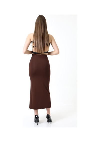 Winmoda34 Kadın Önden Derin Yırtmaçlı Dalgıç Etek Full Likralı Maxi Boy 92 Cm Kahverengi Winmoda34 Kadın Önden Derin Yırtmaçlı Dalgıç Etek Full Likralı Maxi Boy 92 Cm Kahverengi