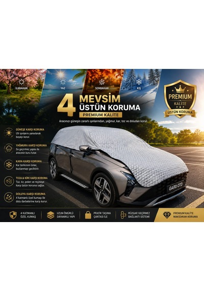 Gard Oto Universal Suv Araç Brandası Su Geçirmez Gri 1X1-Gri