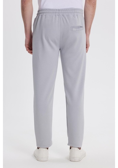 Tudors Erkek Slim Fit Dar Kesim Beli Bağcıklı 3 Cepli Geniş Paça Gri Eşofman Altı-41909 Gri