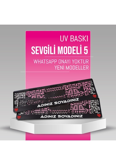 Sevgili 5 Plakalık, 2 Adet Premium Uv Baskı, Plakalıkhane