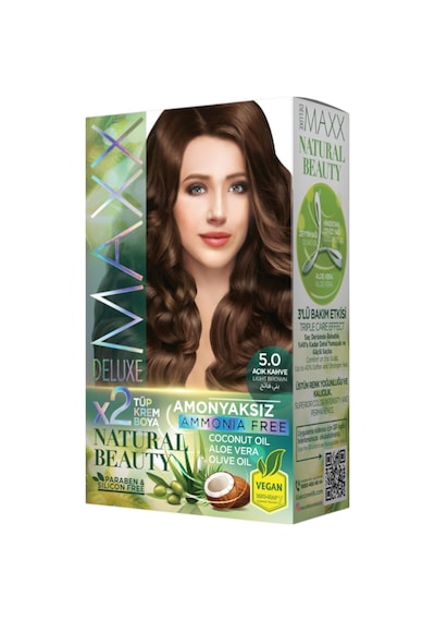 Natural Beauty Amonyaksız Set Saç Boyası 5.0 Açık Kahve