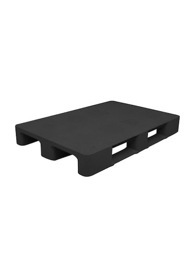 Plastik Palet Siyah Yük Taşıma Palet Hijyenik 80X120X15 Cm 10 Kg