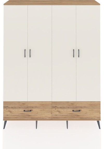Hyperion Gardrop 6 Raflı 2 Çekmeceli 2 Askılı 176x44x221 Çam-aytaşı/çam Aytaşı/çam
