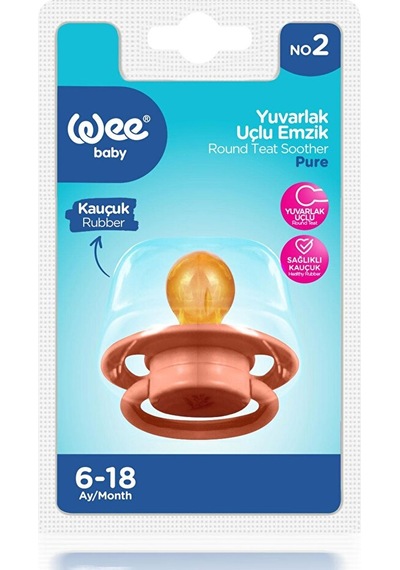 699 Wee Baby Pure Yuv.kauçuk Emzik No:2 Somon 2 Adet