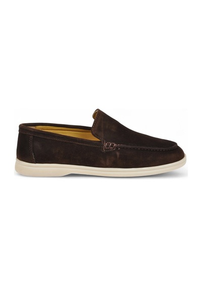 Komcero Kahve Hakiki Deri Şık Rahat Espadril Erkek Casual Ayakkabı Loafer 6k020-217 Kahverengi