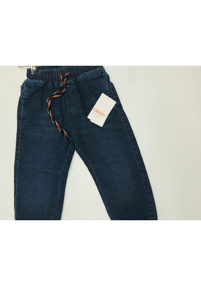 Çikoby Erkek Çocuk Bel Paça Lastikli Lcralı Kot Pantolon-13480-lacivert Lacivert