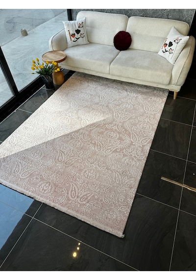 Nısan Halı Salon, Oturma, Yatak Odası Halısı Desen Kodu 15151-055 Toz Pembe