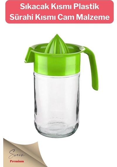Titiz Pratik Narenciye Portakal Sıkacağı Manuel Cam Hazneli Sürahi Karaf 660 Ml