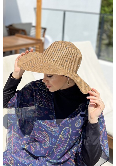 Remsa Taşlı Hasır Şapka Rş-96 Camel Camel
