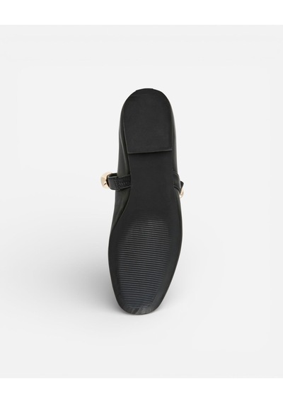 Steve Madden Poppın Black Leat Kadın Siyah Babet Poppın
