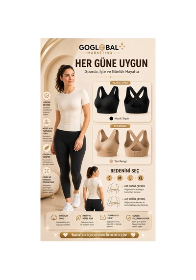 Goglobal Kadın Çapraz Sırt Destekli Toparlayıcı Sütyen Balensiz Geniş Askılı Günlük Konfor Sütyeni Siyah Goglobal Kadın Çapraz Sırt Destekli Toparlayıcı Sütyen Balensiz Geniş Askılı Günlük Konfor Sütyeni Siyah