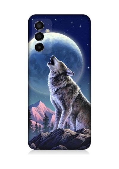 Samsung Galaxy M23 Uyumlu Kurt Ve Ay Desenli Silikon Kılıf