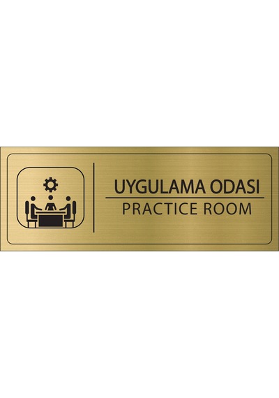 Mayeka Uygulama Odası İsimlik Altın Metal Kapı İsimliği Levhası Yönlendirme Tabelası