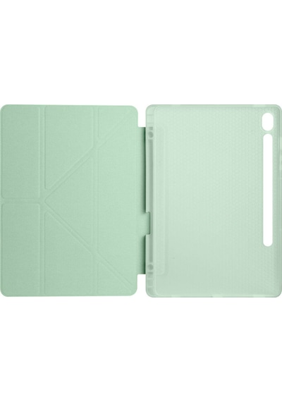 Ardemix Galaxy Tab S9 Fe Kılıf Uyumlu Tri Folding Kalem Bölmeli Standlı Kılıf-gri Tablet Kılıfı