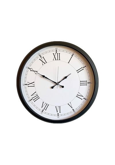 Modern 52 Cm Black & White Roma Rakamlı Metal Duvar Saati Diğer