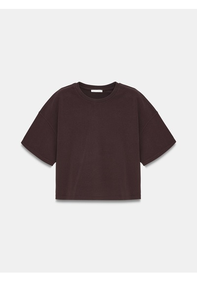 Dilvin 31017 %100 Pamuk Basic T-shirt-koyu Kahve Kahverengi
