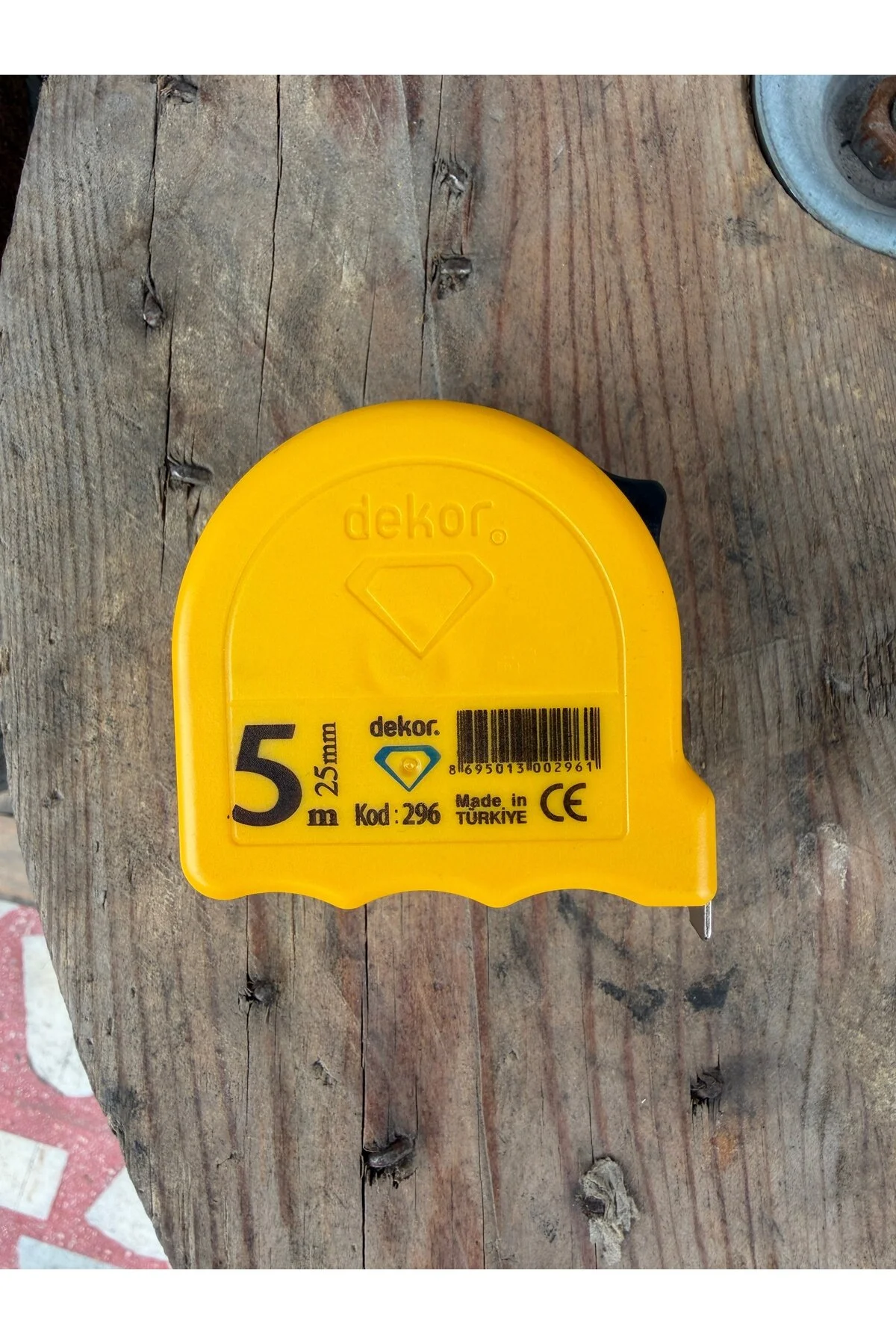 Dekor 5 Metre Şerit Metre 25 Mm Profesyonel Kilitli Çelik Mezura, Kemer Klipsli 5 M