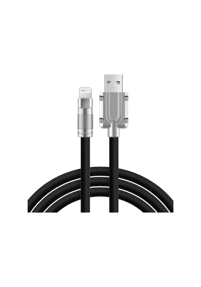 Apera Bn58-1 İphone Uyumlu 120w Watt 6a Süper Hızlı Şarj Data Kablosu 1 Metre Ios Kablo Siyah