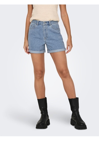 Only Onlvega Hw Mom Dnm Shorts Noos Kadın Mavi Denim Şort - 15230571