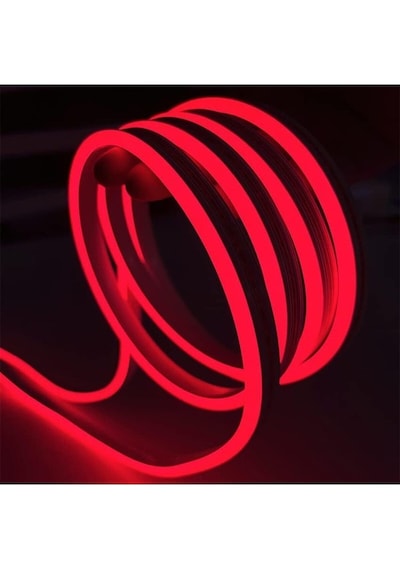 Neon Esnek Hortum Şerit Led Kırmızı Rengi 220v  Fiş/1,2,3,4,5,10,15,20,25,30,50,100 Metre