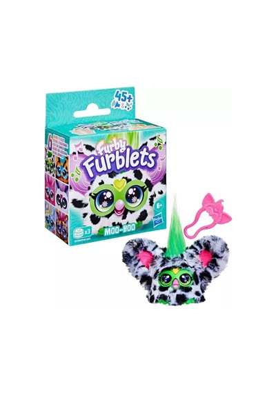 Furby Furblets Moo-boo 45+ Sesli Mini Peluş Oyuncak 6+ Yaş Beyaz