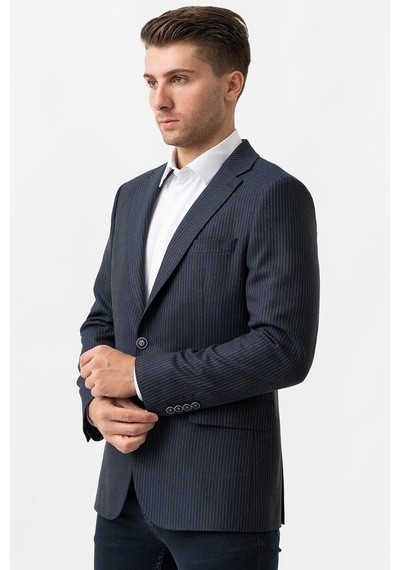 White Stone Vicenza C3002 Likralı Regular Fit 6 Drop Ceket Desenli - 52 Lacivert