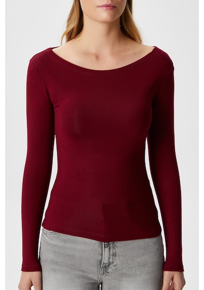 Ritnice Kayık Yaka Need Uzun Kollu Bordo Soft Top / Bluz Bordo