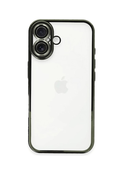 Apple Uyumlu iPhone 16 Plus Uyumlu Kılıf Lensli Silikon - Yeşil